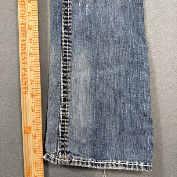 Rock Revival Jeans Kelly Boot 27 Thick Stitch Whiskering Embroidered Pockets - Picture 6 of 10